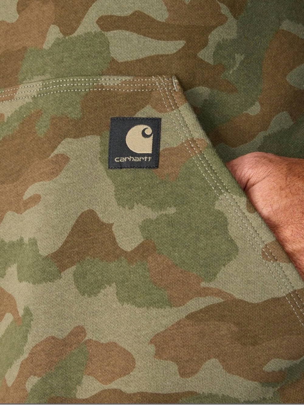 Carhartt Camo Hoodie in Olive & Brown - Picture 5 of 6
